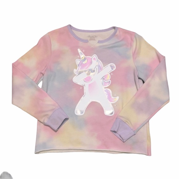 The Children's Place Other - Childrens Place Tye Die V Neck Unicorn Sweater